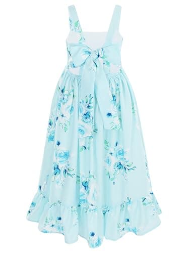 Flofallzique Vintage Floral Maxi Dress for Kids Birthday Parties