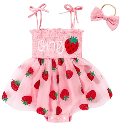 TITKKOP Baby Girl 1st Birthday Tulle Romper Sleeveless Bodysuit Cake Smash Outfits