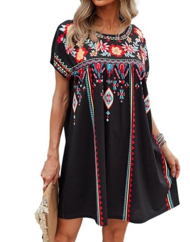 Bohemian Embroidered Dress for Women