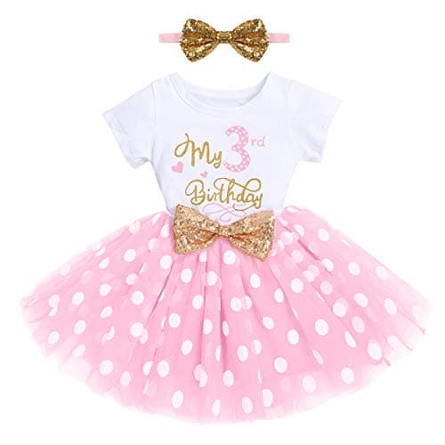 ODASDO Baby Girl 1st/2nd/3rd Birthday Princess Tulle Dress with Headband