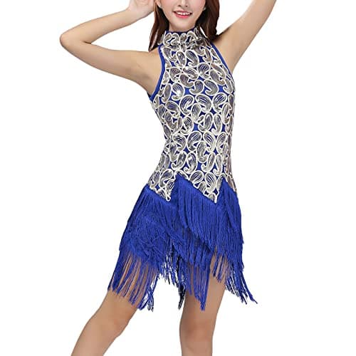 Latin Dance Dress for Women with Sequin Fringe Tassels