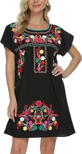 Mexican Embroidered Dress for Women