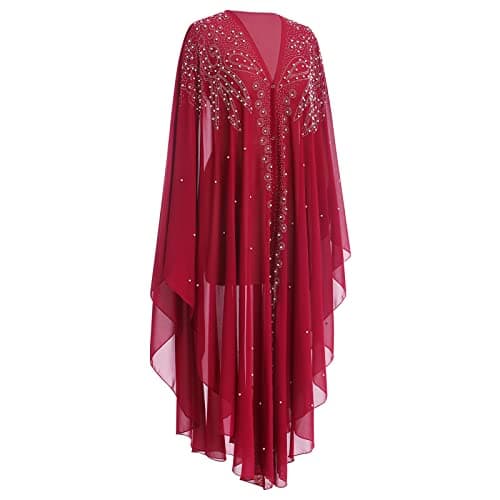 Turkish Embroidered Loose Batwing Sleeve Maxi Dress for Women