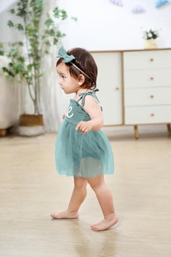 TITKKOP Baby Girl 1st Birthday Tulle Romper Sleeveless Bodysuit Cake Smash Outfits