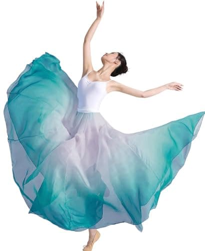 ORIDOOR Graduated Color 35" Lyrical Dance Skirt for Women