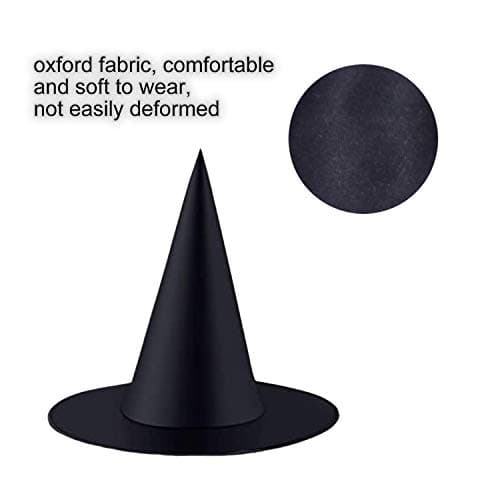 Black Witch Hats with Hanging Decorations for Halloween Party