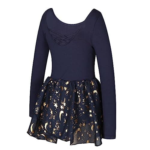 Phineein Girls' Sparkle Ballet Leotard with Skirt