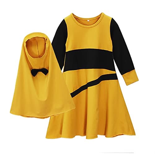 Muslim Girls Abaya with Hijab Set Arabian Robe for Prayer Clothes