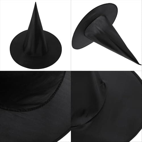 Halloween Witch Hats Costume Accessory (4 Packs) - Black
