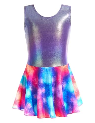 Nokecina Girls' Sparkle Ballet Leotard with Skirt & Dance Dress