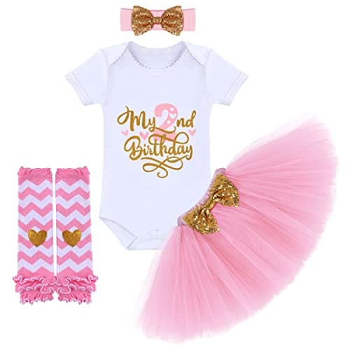 ODASDO Princess Tutu Skirt Cake Smash Set 4pcs Party Clothes