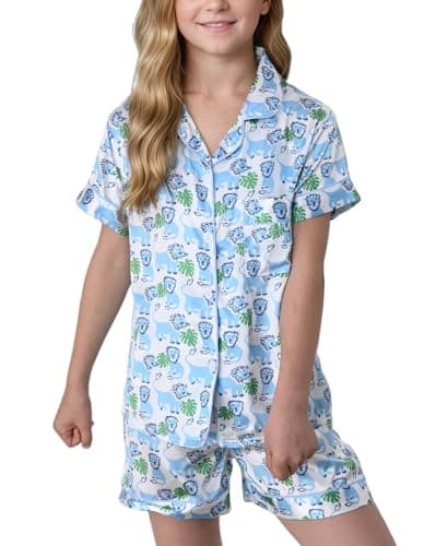 HINFEL Kids' Summer Monkey Shorts Set Cute Y2K Lounge Wear