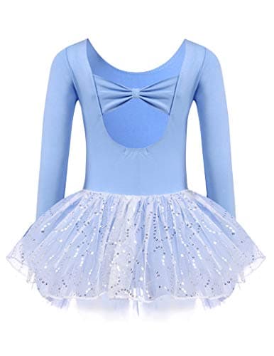 Zaclotre Girls Ballet Long Sleeve Leotards with Tutu Skirt Dance Dress