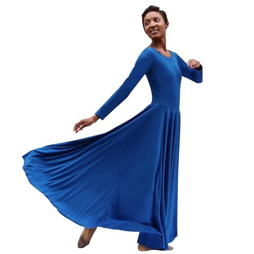 EUROTARD Women's Long Sleeve Worship Liturgical Dance Dress