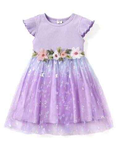 PATPAT Girl's Tulle Tutu Party Dress Formal Flower Princess