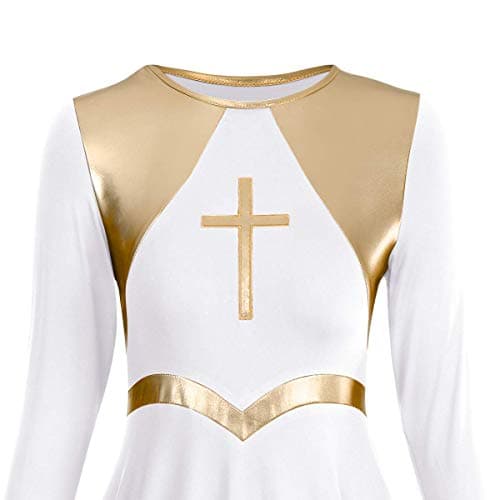 IBAKOM Women's Liturgical Praise Dance Dress Loose Fit Long Sleeve