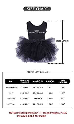 Tutu.kk Girls' 4-Layer Ballet Tutu Leotard (12 Months - 7 Years)
