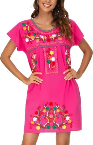 Mexican Embroidered Dress for Women