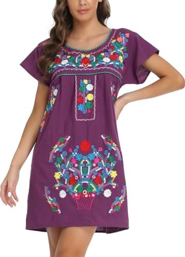 Mexican Embroidered Dress for Women