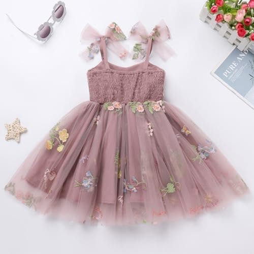 IBTOM CASTLE Toddler Flower Backless Tutu Dress for Girls Party & Cake Smash Birthday