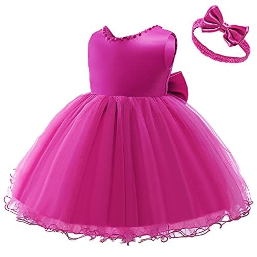 Baby Girls Ruffle Lace Backless Dress with Headwear