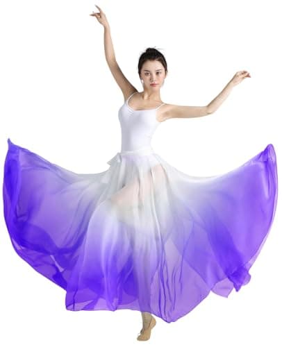 Z&X Women's Gradient Chiffon Dance Skirt for Modern Ballet Performance