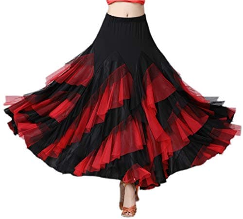 CISMARK Elegant Ballroom Latin Dance Party Swing Skirt for Women