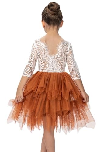 2Bunnies Girl Peony Lace Back Tiered Tutu Party Dress