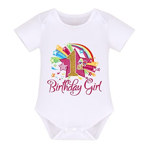 ODASDO Rainbow Tutu Birthday Outfit for Baby Girls