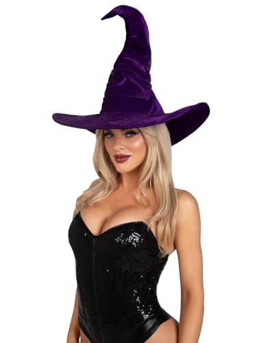 Leg Avenue Purple Velvet Ruched Witch Hat