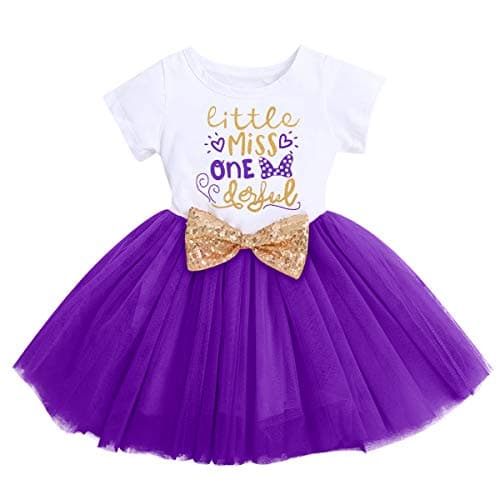 ODASDO Baby Girl 1st/2nd/3rd Birthday Princess Tulle Dress with Headband