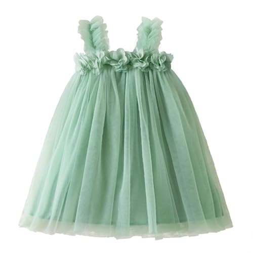 Nileafes Toddler Girl Summer Floral A-Line Sundress Sleeveless Beach Butterflies