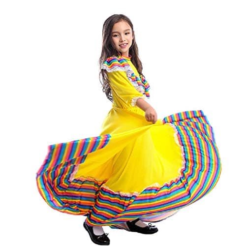 CAFELE Girls' Mexican Traditional Dance Halloween Costume