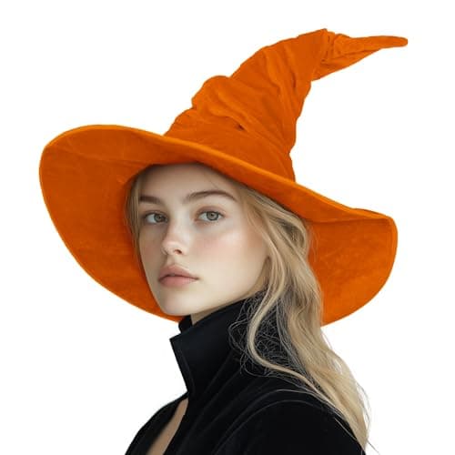 MCJC Witch Hat, Ruched Wide Brim, Halloween Masquerade Party Accessory