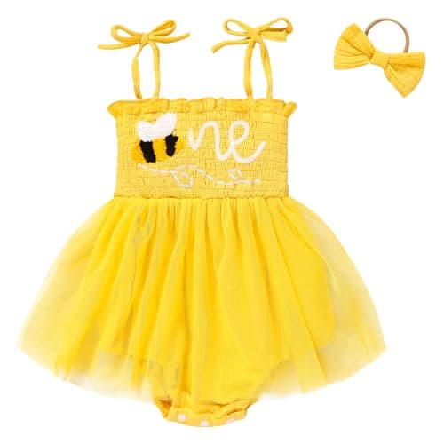TITKKOP Baby Girl 1st Birthday Tulle Romper Sleeveless Bodysuit Cake Smash Outfits