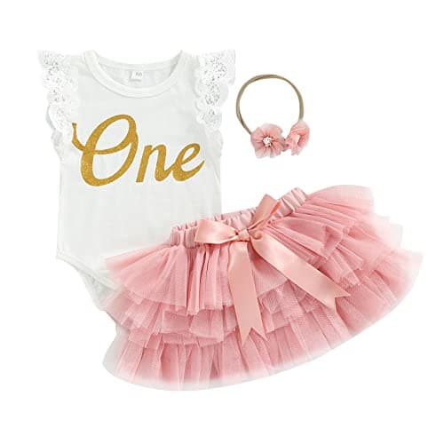 Biayxms Baby Girl First Birthday Outfit with Tutu Skirts and Headband