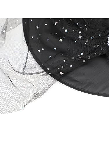 Century Star Kids Witch Hat - Halloween Lace Hat for Girls Youth Teens Cosplay