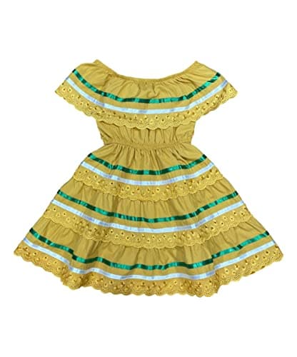 Unik Girl's Traditional Mexican Birthday, Christmas, Cinco de Mayo Cultural Dress Size 2-14