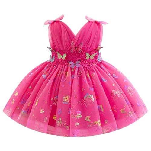 IDOPIP Shiny Butterfly Tutu Dress for Toddler Girls Birthday Parties