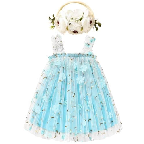 GRNSHTS Toddler Girl Floral Tutu Dress with Headband