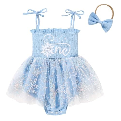 TITKKOP Baby Girl 1st Birthday Tulle Romper Sleeveless Bodysuit Cake Smash Outfits