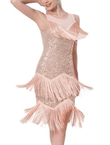 Women's Latin Dance Dress with Fringe and Sequins for Ballroom Dancing