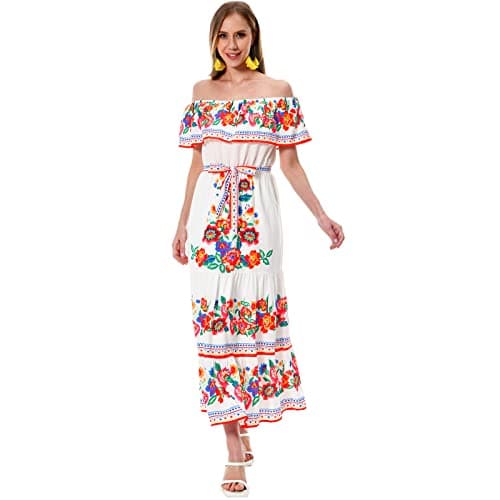 Xplanet Women's Off-Shoulder Floral Maxi Dress for Summer Parties