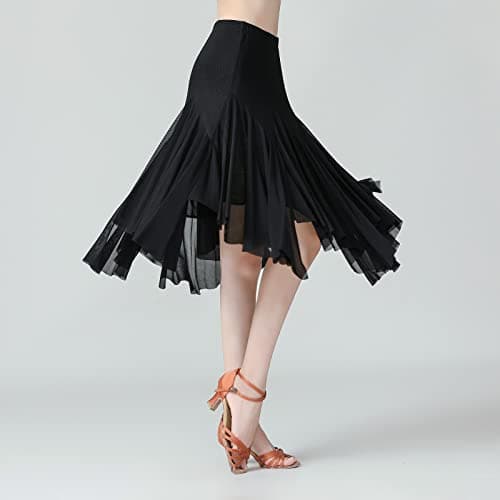 ODASDO Women's Ballroom Dance Skirt for Latin & Swing