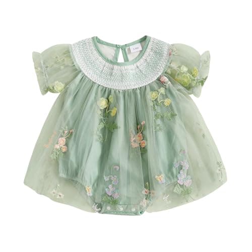 MA&BABY Embroidered Flower Tutu Dress for Baby Girls Party & Holiday