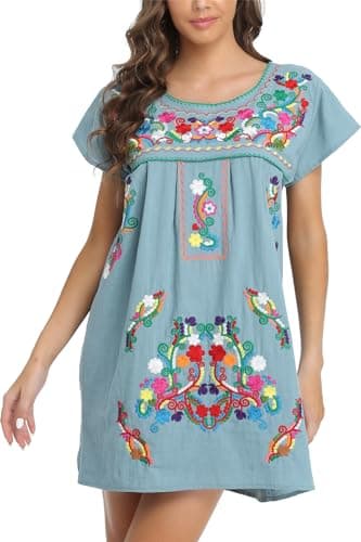 Mexican Embroidered Dress for Women