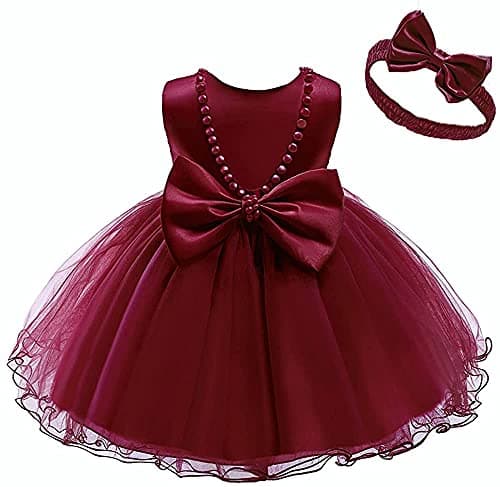 Baby Girls Ruffle Lace Backless Dress with Headwear