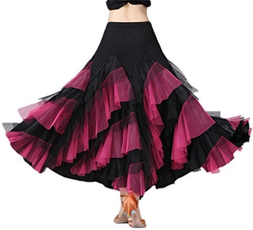 CISMARK Elegant Ballroom Latin Dance Party Swing Skirt for Women