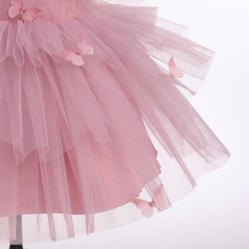 IMEKIS Toddler Girls Rainbow Butterfly Birthday Tutu Dress