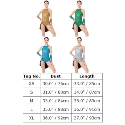 ODASDO Women's Circus Costume Metallic Jumpsuit Dress